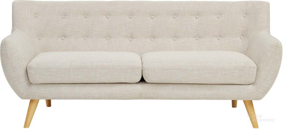 The appearance of Remark Beige Upholstered Fabric Sofa designed by Modway in the modern / contemporary interior design. This beige piece of furniture  was selected by 1StopBedrooms from Remark Collection to add a touch of cosiness and style into your home. Sku: EEI-1633-BEI. Material: Wood. Product Type: Sofa. Image1