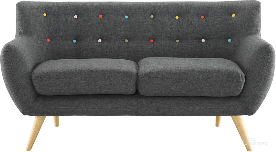 The appearance of Remark Gray Upholstered Fabric Loveseat designed by Modway in the modern / contemporary interior design. This gray piece of furniture  was selected by 1StopBedrooms from Remark Collection to add a touch of cosiness and style into your home. Sku: EEI-1632-GRY. Material: Wood. Product Type: Loveseat. Image1