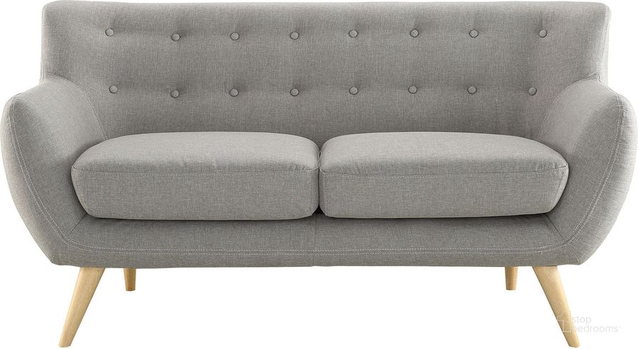 The appearance of Remark Light Gray Upholstered Fabric Loveseat designed by Modway in the modern / contemporary interior design. This light gray piece of furniture  was selected by 1StopBedrooms from Remark Collection to add a touch of cosiness and style into your home. Sku: EEI-1632-LGR. Material: Wood. Product Type: Loveseat. Image1