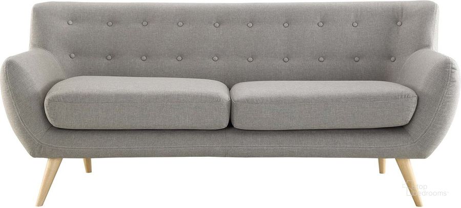 The appearance of Remark Light Gray Upholstered Fabric Sofa designed by Modway in the modern / contemporary interior design. This light gray piece of furniture  was selected by 1StopBedrooms from Remark Collection to add a touch of cosiness and style into your home. Sku: EEI-1633-LGR. Material: Wood. Product Type: Sofa. Image1