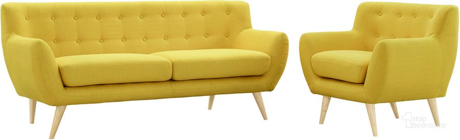 The appearance of Remark Sunny 2 Piece Living Room Set EEI-1784-SUN-SET designed by Modway in the modern / contemporary interior design. This sunny piece of furniture  was selected by 1StopBedrooms from Remark Collection to add a touch of cosiness and style into your home. Sku: EEI-1784-SUN-SET. Material: Wood. Product Type: Living Room Set. Image1