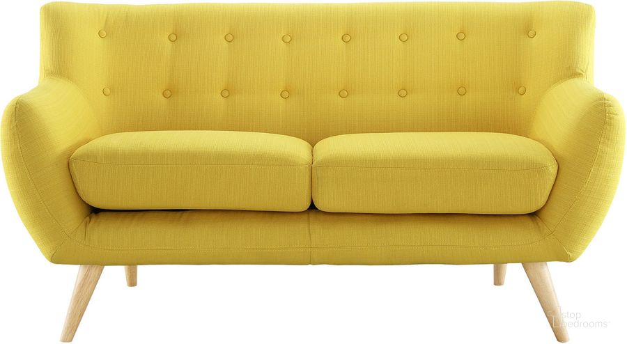 The appearance of Remark Sunny Upholstered Fabric Loveseat designed by Modway in the modern / contemporary interior design. This sunny piece of furniture  was selected by 1StopBedrooms from Remark Collection to add a touch of cosiness and style into your home. Sku: EEI-1632-SUN. Material: Wood. Product Type: Loveseat. Image1