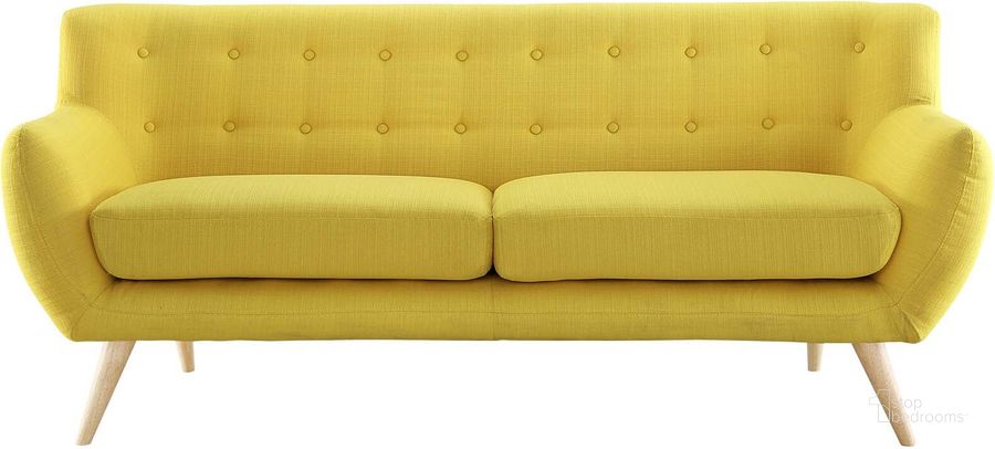 The appearance of Remark Sunny Upholstered Fabric Sofa designed by Modway in the modern / contemporary interior design. This sunny piece of furniture  was selected by 1StopBedrooms from Remark Collection to add a touch of cosiness and style into your home. Sku: EEI-1633-SUN. Material: Wood. Product Type: Sofa. Image1