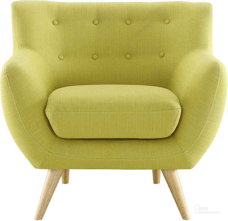 The appearance of Remark Upholstered Fabric Armchair In Wheat Grass designed by Modway in the transitional interior design. This wheat grass piece of furniture  was selected by 1StopBedrooms from Remark Collection to add a touch of cosiness and style into your home. Sku: EEI-1631-WHE. Product Type: Living Room Chair. Material: Foam. Image1