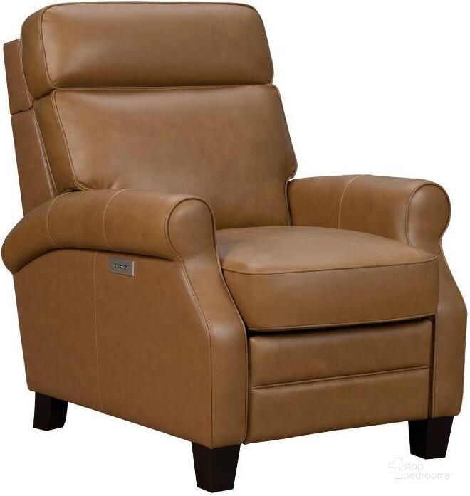 The appearance of Remi Power Recliner In Apollo Honey With Heads-Up Power Forward Head Rest designed by BarcaLounger in the transitional interior design. This honey piece of furniture  was selected by 1StopBedrooms from Remi Collection to add a touch of cosiness and style into your home. Sku: 9PH1178375586. Material: Leather. Product Type: Recliner. Image1