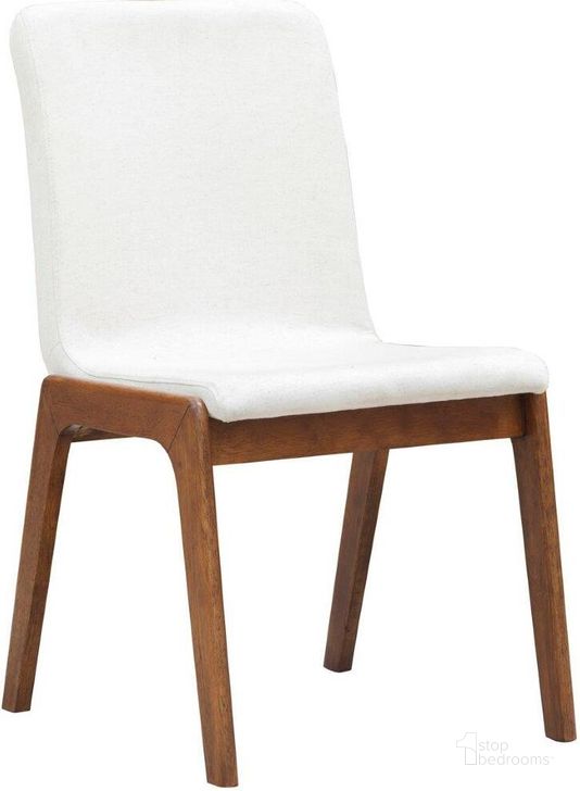 The appearance of Remix Dining Chair Set of 2 In Cream Fabric designed by LH Imports in the modern / contemporary interior design. This brown piece of furniture  was selected by 1StopBedrooms from Remix Collection to add a touch of cosiness and style into your home. Sku: REM05-LN. Material: Wood. Product Type: Dining Chair. Image1