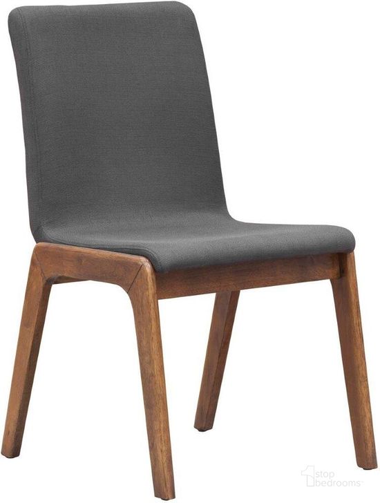 The appearance of Remix Dining Chair Set of 2 In Grey Fabric designed by LH Imports in the modern / contemporary interior design. This brown piece of furniture  was selected by 1StopBedrooms from Remix Collection to add a touch of cosiness and style into your home. Sku: REM05-GR. Material: Wood. Product Type: Dining Chair. Image1