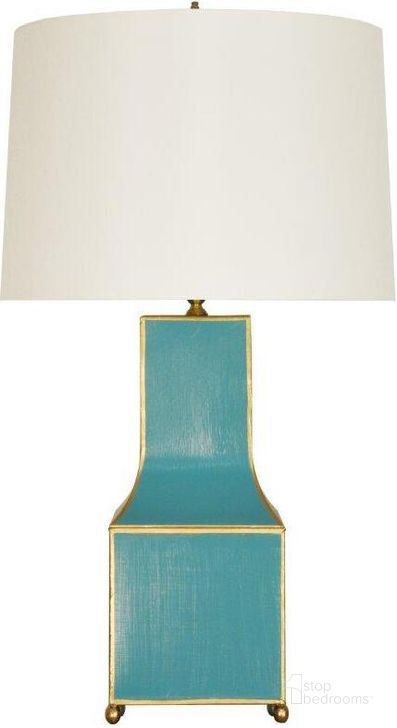 The appearance of Renata Turquoise Handpainted Pagoda Table Lamp designed by Worlds Away in the modern / contemporary interior design. This blue and gold piece of furniture  was selected by 1StopBedrooms from Renata Collection to add a touch of cosiness and style into your home. Sku: RENATA TURQ. Material: Metal. Product Type: Table Lamp.