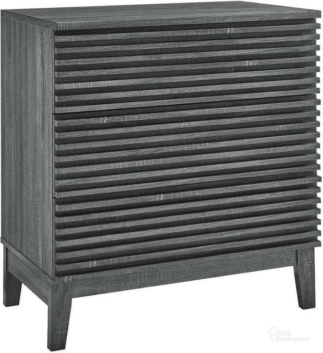 The appearance of Render 3-Drawer Bachelor'S Chest In Charcoal designed by Modway in the transitional interior design. This charcoal piece of furniture  was selected by 1StopBedrooms from Render Collection to add a touch of cosiness and style into your home. Sku: MOD-6965-CHA. Product Type: Chest. Material: MDF. Image1