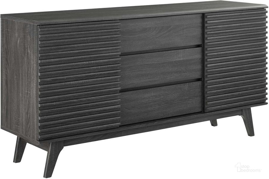 The appearance of Render 63 Inch Sideboard Buffet Table Or Tv Stand designed by Modway in the modern / contemporary interior design. This charcoal piece of furniture  was selected by 1StopBedrooms from Render Collection to add a touch of cosiness and style into your home. Sku: EEI-3344-CHA. Material: Metal. Product Type: TV Stand. Image1