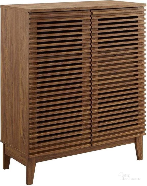 The appearance of Render Bar Cabinet EEI-4311-WAL designed by Modway in the modern / contemporary interior design. This walnut piece of furniture  was selected by 1StopBedrooms from Render Collection to add a touch of cosiness and style into your home. Sku: EEI-4311-WAL. Material: Wood. Product Type: Bar Cabinet. Image1