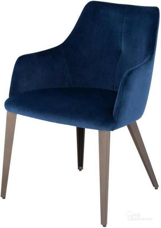 The appearance of Renee Petrol Fabric Dining Chair designed by Nuevo in the modern / contemporary interior design. This petrol piece of furniture  was selected by 1StopBedrooms from Renee Collection to add a touch of cosiness and style into your home. Sku: HGNE137. Material: Fabric. Product Type: Dining Chair. Image1
