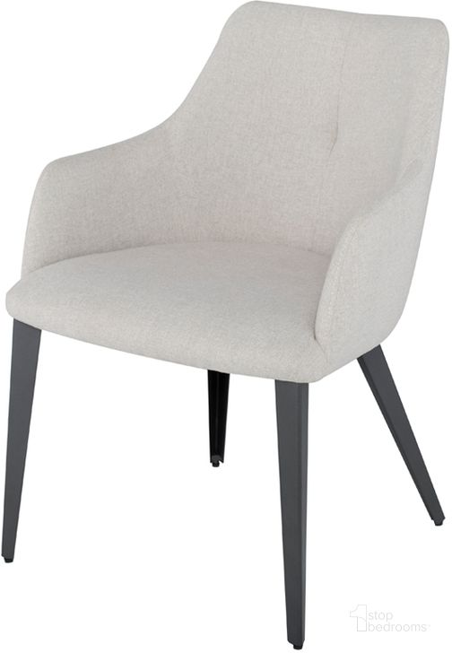 The appearance of Renee Stone Grey Fabric Dining Chair designed by Nuevo in the modern / contemporary interior design. This stone grey piece of furniture  was selected by 1StopBedrooms from Renee Collection to add a touch of cosiness and style into your home. Sku: HGNE138. Material: Fabric. Product Type: Dining Chair. Image1