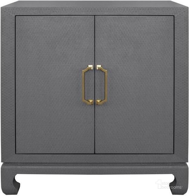 The appearance of Renwick Grey Lacquered Basketweave Grasscloth 2 Doors Chest designed by Worlds Away in the transitional interior design. This gray piece of furniture  was selected by 1StopBedrooms from Renwick Collection to add a touch of cosiness and style into your home. Sku: RENWICK GRY. Material: Metal. Product Type: Chest. Image1
