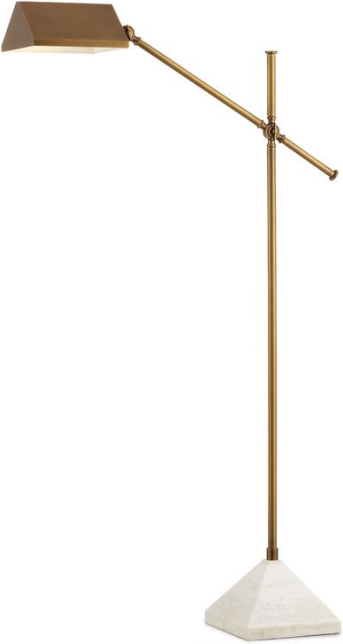The appearance of Repertoire Brass Floor Lamp designed by Currey & Company in the modern / contemporary interior design. This brass piece of furniture  was selected by 1StopBedrooms from Repertoire Collection to add a touch of cosiness and style into your home. Sku: 8000-0134. Material: Metal. Product Type: Floor Lamp. Image1