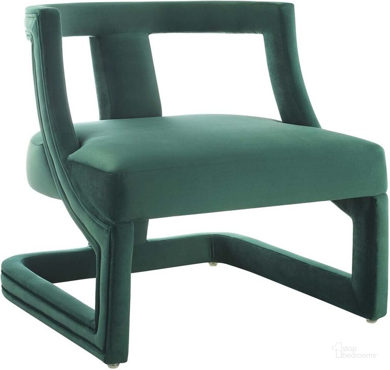The appearance of Requisite Accent Lounge Performance Velvet Armchair In Green designed by Modway in the modern / contemporary interior design. This green piece of furniture  was selected by 1StopBedrooms from Requisite Collection to add a touch of cosiness and style into your home. Sku: EEI-3485-GRN. Material: Wood. Product Type: Living Room Chair. Image1
