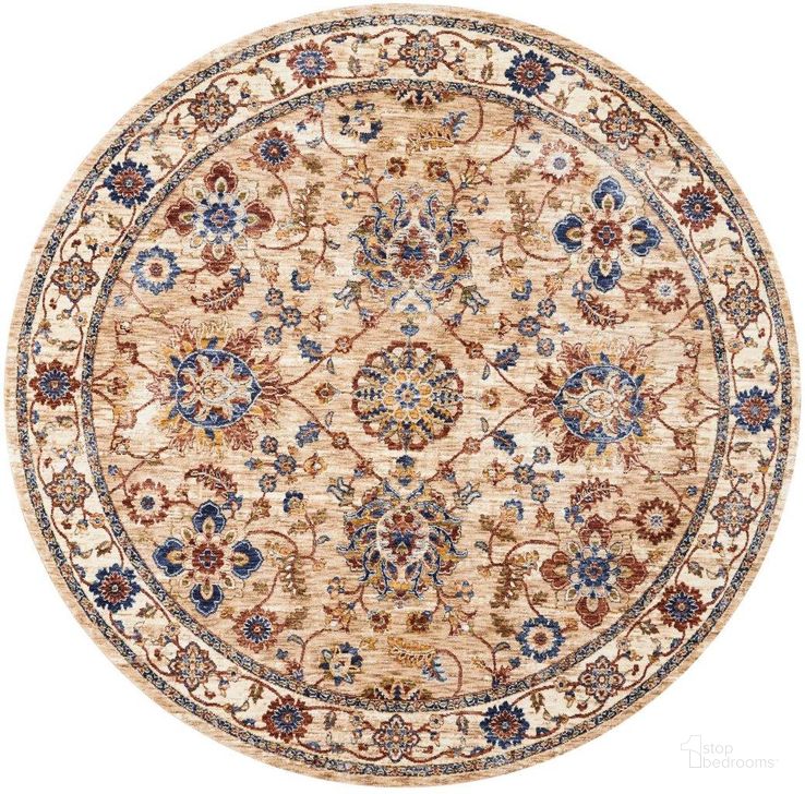 The appearance of Reseda Natural 5 Round Area Rug designed by Nourison in the traditional interior design. This natural piece of furniture  was selected by 1StopBedrooms from Reseda Collection to add a touch of cosiness and style into your home. Sku: 99446151810. Material: Polyester. Product Type: Area Rugs. Image1