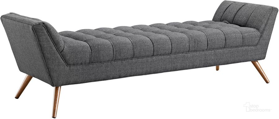 The appearance of Response Gray Upholstered Fabric Bench EEI-1790-DOR designed by Modway in the modern / contemporary interior design. This gray piece of furniture  was selected by 1StopBedrooms from Response Collection to add a touch of cosiness and style into your home. Sku: EEI-1790-DOR. Material: Wood. Product Type: Bench. Image1