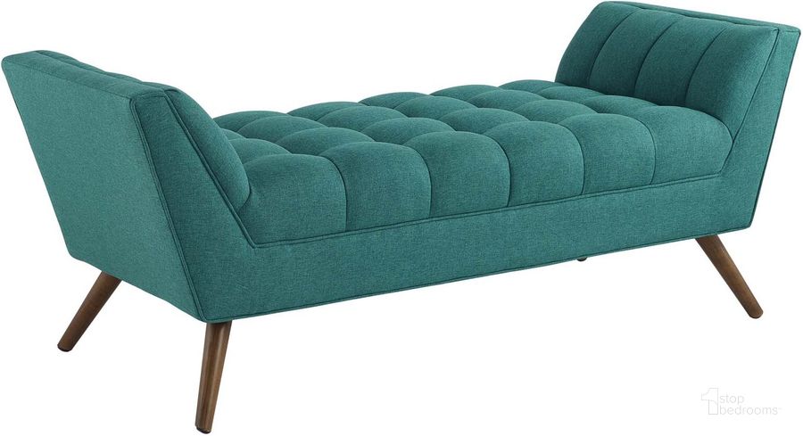 The appearance of Response Teal Medium Upholstered Fabric Bench designed by Modway in the modern / contemporary interior design. This teal piece of furniture  was selected by 1StopBedrooms from Response Collection to add a touch of cosiness and style into your home. Sku: EEI-1789-TEA. Product Type: Bench. Material: Foam. Image1