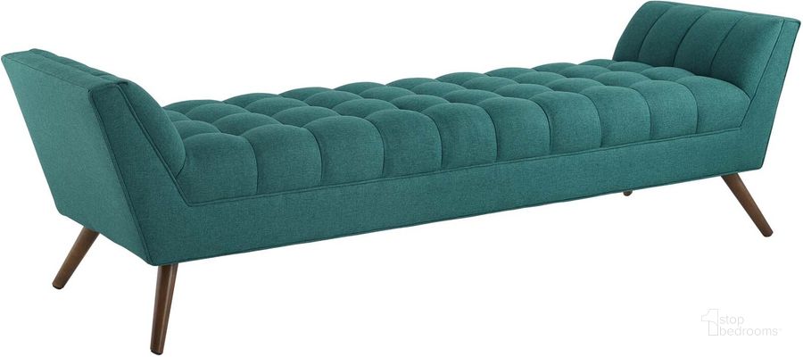The appearance of Response Teal Upholstered Fabric Bench designed by Modway in the modern / contemporary interior design. This teal piece of furniture  was selected by 1StopBedrooms from Response Collection to add a touch of cosiness and style into your home. Sku: EEI-1790-TEA. Material: Wood. Product Type: Bench. Image1