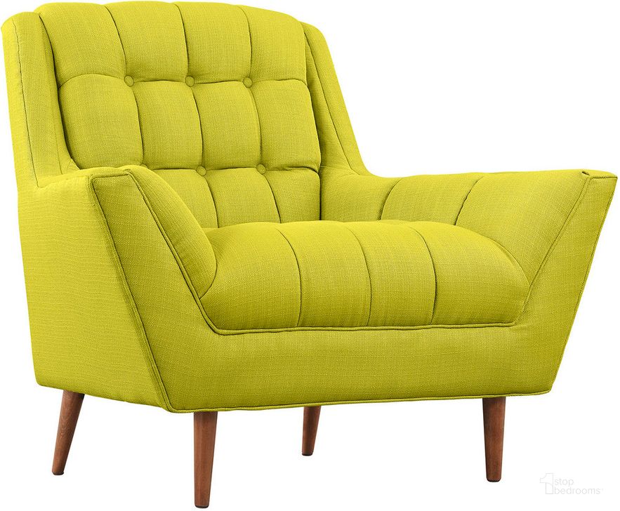 The appearance of Response Upholstered Fabric Armchair In Wheat Grass designed by Modway in the  interior design. This wheat grass piece of furniture  was selected by 1StopBedrooms from Response Collection to add a touch of cosiness and style into your home. Sku: EEI-1786-WHE. Product Type: Living Room Chair. Material: Foam. Image1