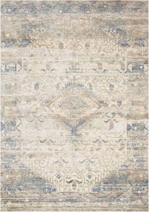 The appearance of Revere Ivory/Blue Rug REVRREV-06IVBB2680 designed by Loloi Rugs in the traditional interior design. This ivory and blue piece of furniture  was selected by 1StopBedrooms from Revere Collection to add a touch of cosiness and style into your home. Sku: REVRREV-06IVBB2680. Material: Polyester. Product Type: Rug. Image1
