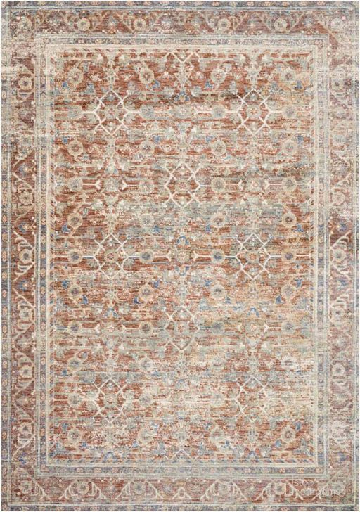 The appearance of Revere Terracotta/Multi Rug REVRREV-07TCML2032 designed by Loloi Rugs in the traditional interior design. This terracotta and multi piece of furniture  was selected by 1StopBedrooms from Revere Collection to add a touch of cosiness and style into your home. Sku: REVRREV-07TCML2032. Material: Polyester. Product Type: Rug. Image1