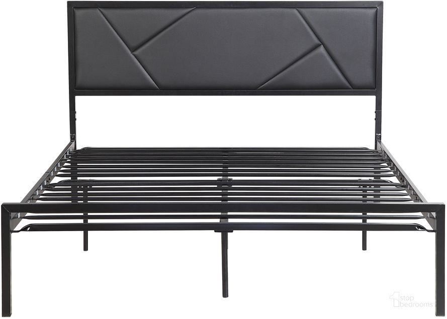 The appearance of Rhea Full Platform Bed In Black designed by Homelegance in the modern / contemporary interior design. This black piece of furniture  was selected by 1StopBedrooms from Rhea Collection to add a touch of cosiness and style into your home. Sku: 1602BKF-1. Bed Type: Platform Bed. Material: Faux Leather. Product Type: Platform Bed. Bed Size: Full. Image1