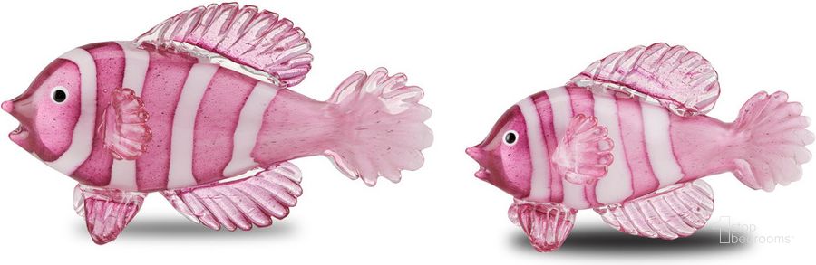 The appearance of Rialto Magenta Glass Fish Set of 2 In Pink and White designed by Currey & Company in the coastal interior design. This pink and white piece of furniture  was selected by 1StopBedrooms from Rialto Collection to add a touch of cosiness and style into your home. Sku: 1200-0563. Material: Glass. Product Type: Sculpture. Image1