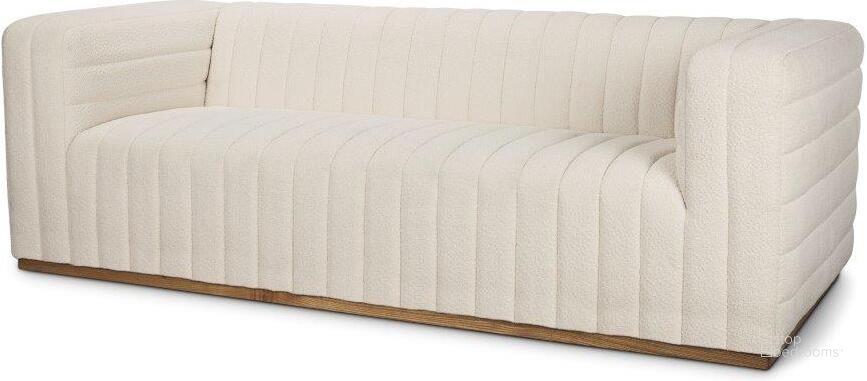 The appearance of Ricciardo Cream Boucle 3-Seater Sofa designed by Mercana in the modern / contemporary interior design. This cream piece of furniture  was selected by 1StopBedrooms from Ricciardo Collection to add a touch of cosiness and style into your home. Sku: 70191. Material: Fabric. Product Type: Sofa. Image1