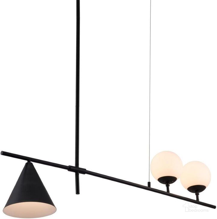The appearance of Richiza Ceiling Lamp Black designed by Zuo Modern in the modern / contemporary interior design. This black piece of furniture  was selected by 1StopBedrooms from Richiza Collection to add a touch of cosiness and style into your home. Sku: 56113. Material: Glass. Product Type: Lamp. Image1