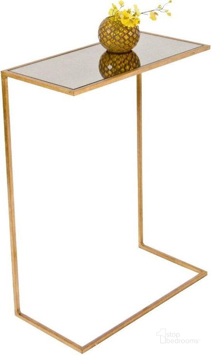 The appearance of Rico Gold Leaf Cigar Accent Table designed by Worlds Away in the modern / contemporary interior design. This gold piece of furniture  was selected by 1StopBedrooms from Rico Collection to add a touch of cosiness and style into your home. Sku: RICO. Material: Metal. Product Type: Accent Table.