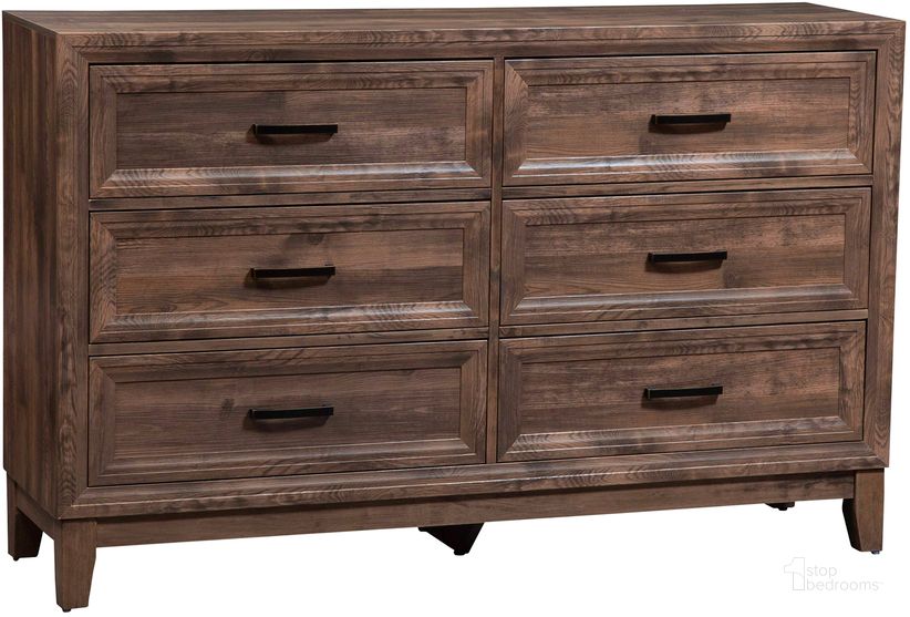 The appearance of Ridgecrest Drawer Dresser designed by Liberty in the transitional interior design. This cobblestone piece of furniture  was selected by 1StopBedrooms from Ridgecrest Collection to add a touch of cosiness and style into your home. Sku: 384-BR31. Product Type: Dresser. Material: Rubberwood. Image1