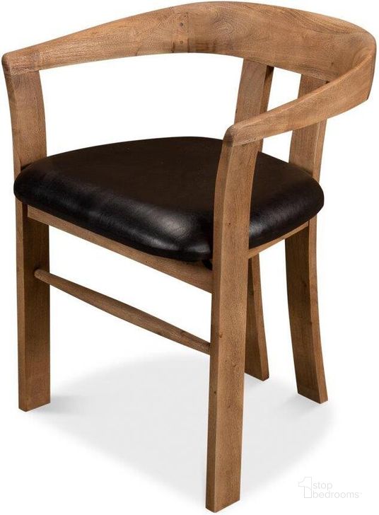 The appearance of Rift Tan Leather Dining Chair designed by Sarreid in the modern / contemporary interior design. This tan piece of furniture  was selected by 1StopBedrooms from Rift Collection to add a touch of cosiness and style into your home. Sku: 40664. Product Type: Dining Chair. Image1