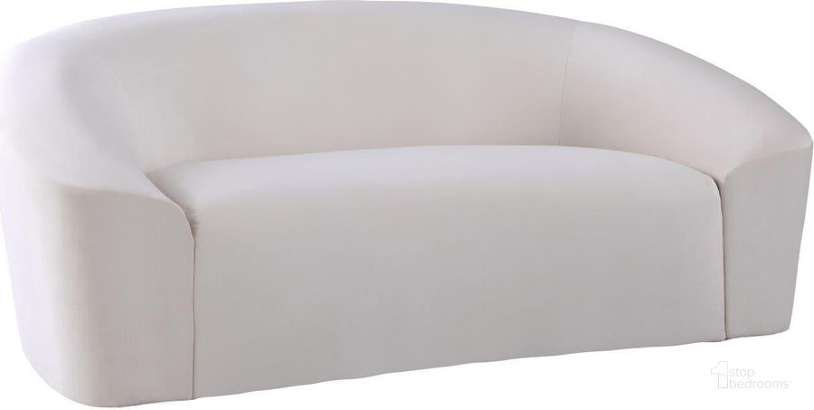 The appearance of Riley Cream Velvet Loveseat designed by Meridian in the modern / contemporary interior design. This cream velvet piece of furniture  was selected by 1StopBedrooms from Riley Collection to add a touch of cosiness and style into your home. Sku: 610Cream-L. Product Type: Loveseat. Material: Velvet. Image1