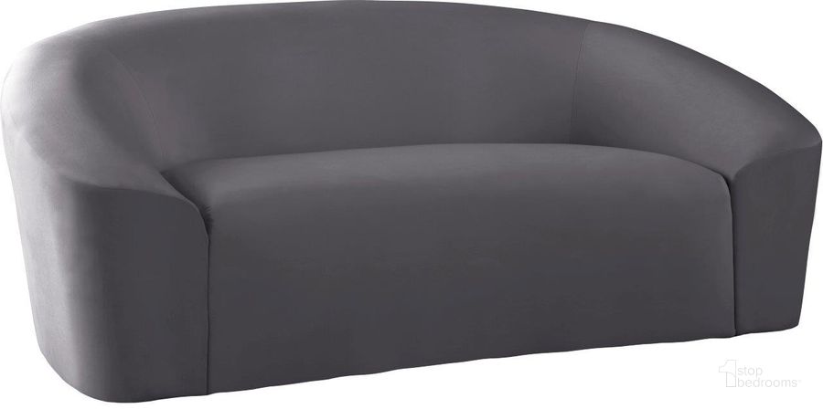 The appearance of Riley Grey Velvet Loveseat designed by Meridian in the modern / contemporary interior design. This grey velvet piece of furniture  was selected by 1StopBedrooms from Riley Collection to add a touch of cosiness and style into your home. Sku: 610Grey-L. Product Type: Loveseat. Material: Velvet. Image1