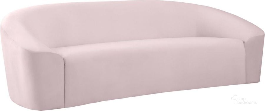 The appearance of Riley Pink Velvet Sofa designed by Meridian in the modern / contemporary interior design. This pink velvet piece of furniture  was selected by 1StopBedrooms from Riley Collection to add a touch of cosiness and style into your home. Sku: 610Pink-S. Product Type: Sofa. Material: Velvet. Image1
