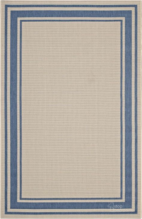 The appearance of Rim Blue and Beige Solid Border 5x8 Indoor and Outdoor Area Rug designed by Modway in the modern / contemporary interior design. This blue and beige piece of furniture  was selected by 1StopBedrooms from Rim Collection to add a touch of cosiness and style into your home. Sku: R-1140C-58. Material: Polypropylene. Product Type: Area Rugs. Image1