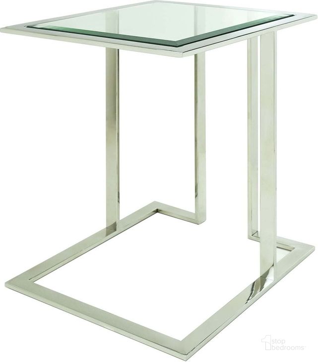 The appearance of Rina End Table designed by Bellini Modern Living in the transitional interior design. This silver piece of furniture  was selected by 1StopBedrooms from Rina Collection to add a touch of cosiness and style into your home. Sku: Rina ET. Material: Glass. Product Type: End Table. Image1
