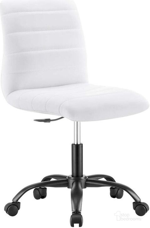 The appearance of Ripple Armless Vegan Leather Office Chair In Black White designed by Modway in the transitional interior design. This black white piece of furniture  was selected by 1StopBedrooms from Ripple Collection to add a touch of cosiness and style into your home. Sku: EEI-4974-BLK-WHI. Material: Polyester. Product Type: Office Chair. Image1