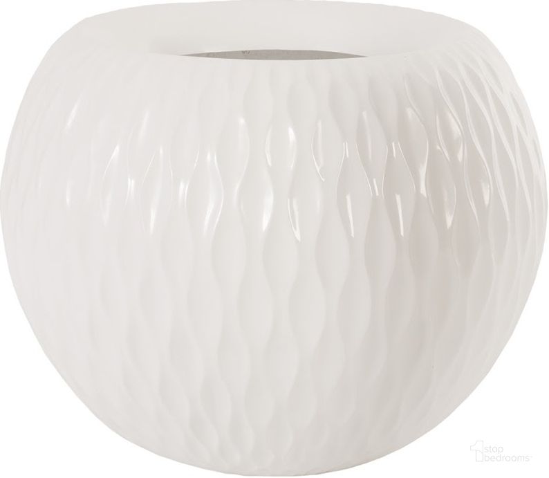 The appearance of Ripple Planter PH67842 designed by Phillips Collection in the modern / contemporary interior design. This white piece of furniture  was selected by 1StopBedrooms from Outdoor Collection to add a touch of cosiness and style into your home. Sku: PH67842. Product Type: Planter. Material: Resin. Image1