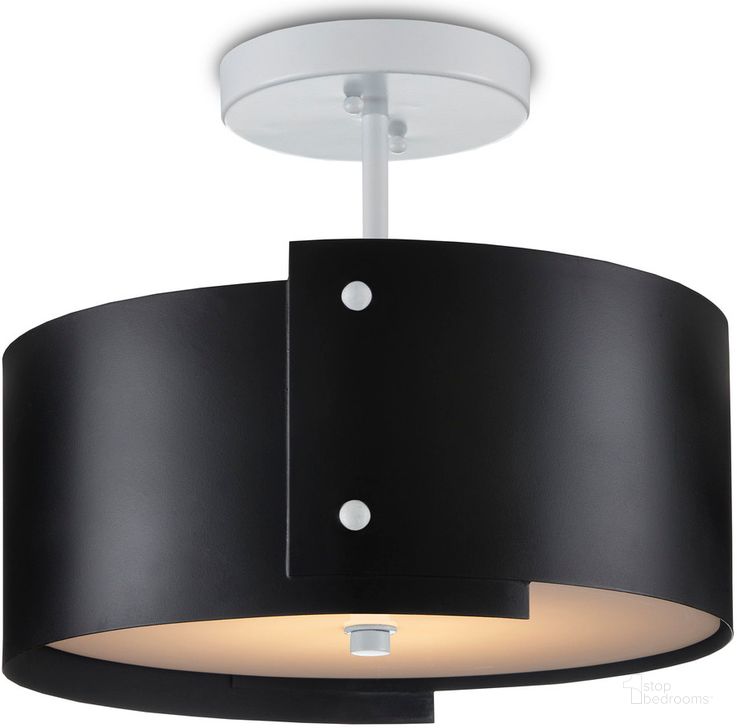 The appearance of Ritsu Black Semi-Flush Mount designed by Currey & Company in the modern / contemporary interior design. This black piece of furniture  was selected by 1StopBedrooms from Ritsu Collection to add a touch of cosiness and style into your home. Sku: 9000-0983. Product Type: Flush Mount. Material: Iron. Image1