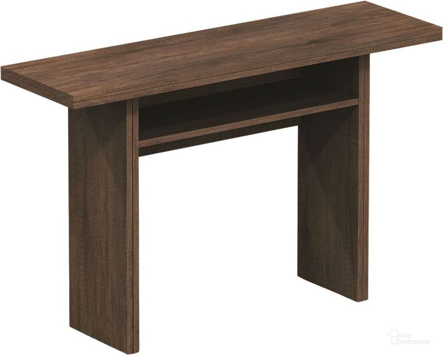 The appearance of Ritz Dark Oak Extendable Console Table designed by Casabianca Home in the transitional interior design. This brown piece of furniture  was selected by 1StopBedrooms from Ritz Collection to add a touch of cosiness and style into your home. Sku: TC-530-DO. Product Type: Console Table. Material: MDF. Image1