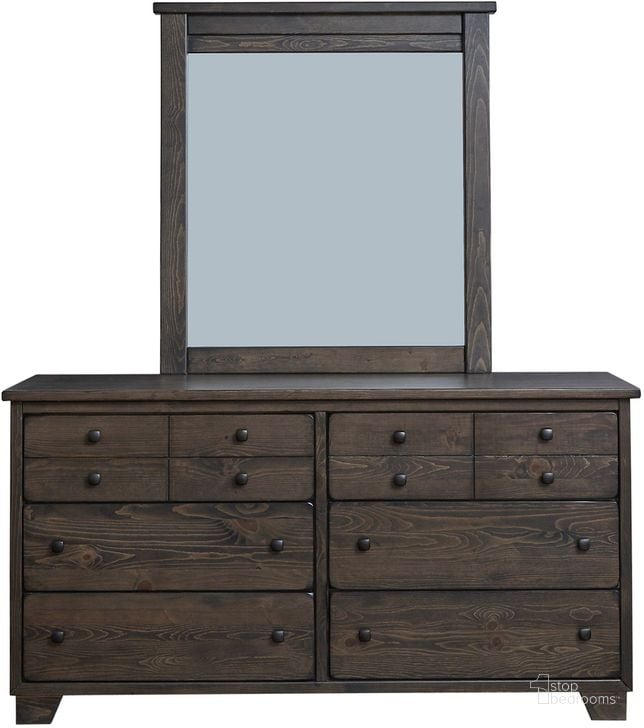The appearance of River Oaks Drawer Dresser and Mirror In Saddle designed by Progressive Furniture in the transitional interior design. This saddle piece of furniture  was selected by 1StopBedrooms from River Oaks Collection to add a touch of cosiness and style into your home. Sku: B692-23;B692-50. Product Type: Dresser and Mirror. Material: Pine. Image1