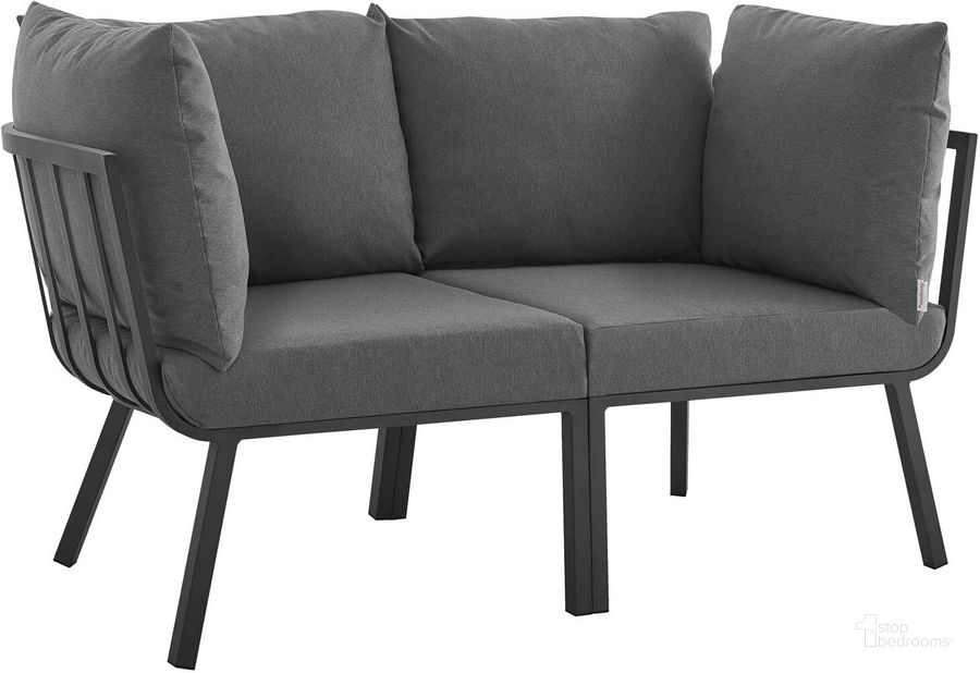The appearance of Riverside 2 Piece Outdoor Patio Aluminum Sectional Sofa Set EEI-3781-SLA-CHA designed by Modway in the modern / contemporary interior design. This gray charcoal piece of furniture  was selected by 1StopBedrooms from Riverside Collection to add a touch of cosiness and style into your home. Sku: EEI-3781-SLA-CHA. Product Type: Outdoor Conversation Set. Material: Foam. Image1