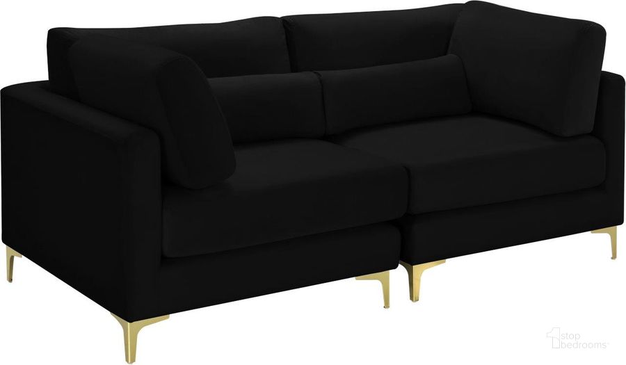 The appearance of Riverstone Black Velvet Sofa 0qb24355528 designed by Furnique in the modern / contemporary interior design. This black velvet piece of furniture  was selected by 1StopBedrooms from Riverstone Collection to add a touch of cosiness and style into your home. Sku: 605Black-S75-1;605Black-S75-2. Product Type: Sofa. Material: Velvet. Image1