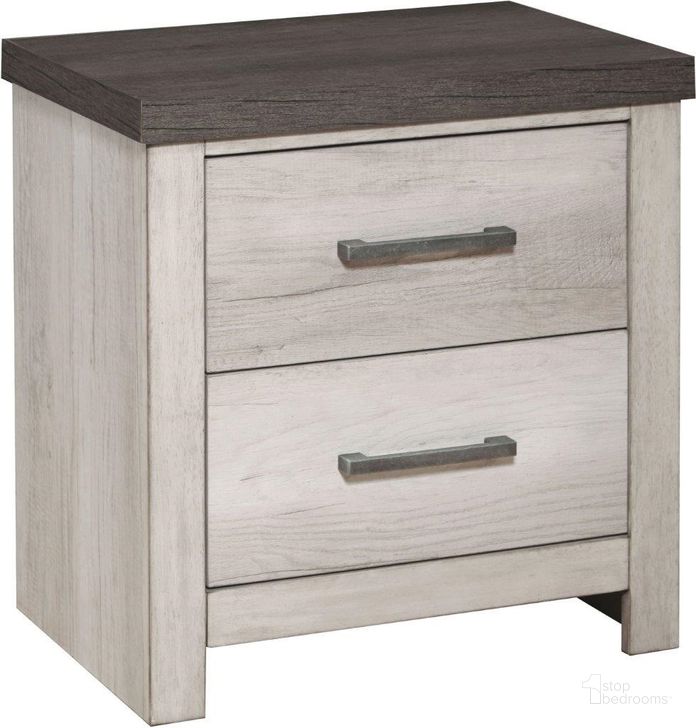 The appearance of Riverwood Brown And White Washed Drawer Nightstand designed by Samuel Lawrence in the transitional interior design. This brown piece of furniture  was selected by 1StopBedrooms from Riverwood Collection to add a touch of cosiness and style into your home. Sku: S466-050. Product Type: Nightstand. Image1