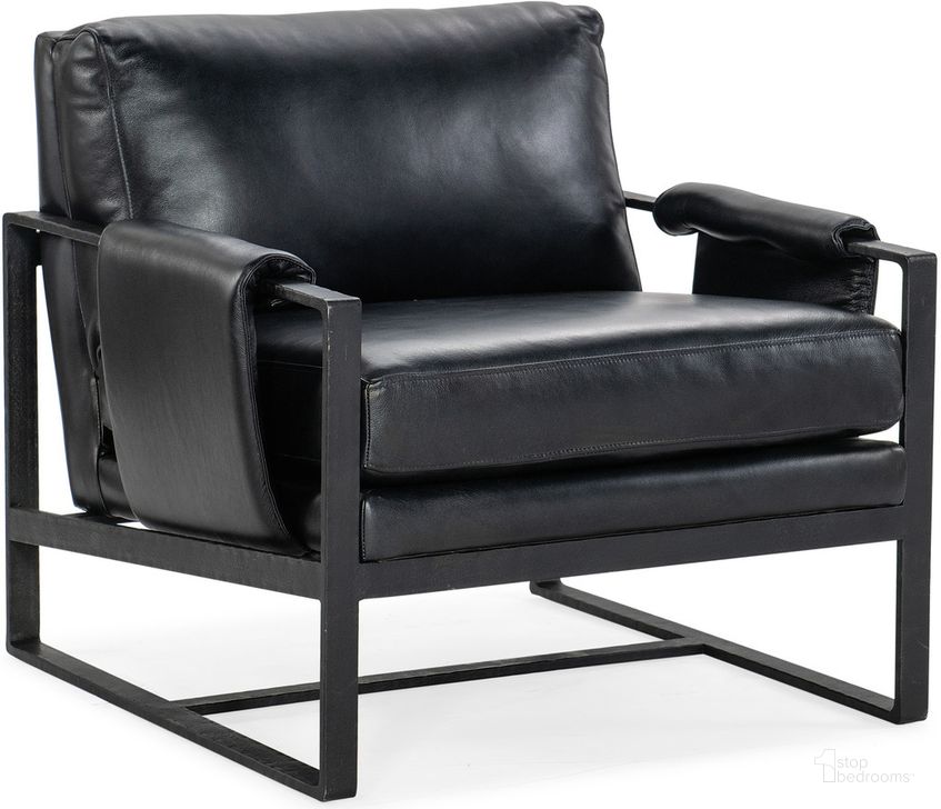 The appearance of Riviera Metal Frame Chair In Black designed by Hooker in the transitional interior design. This black piece of furniture  was selected by 1StopBedrooms from CC Collection to add a touch of cosiness and style into your home. Sku: CC313-099. Material: Leather. Product Type: Chair. Image1