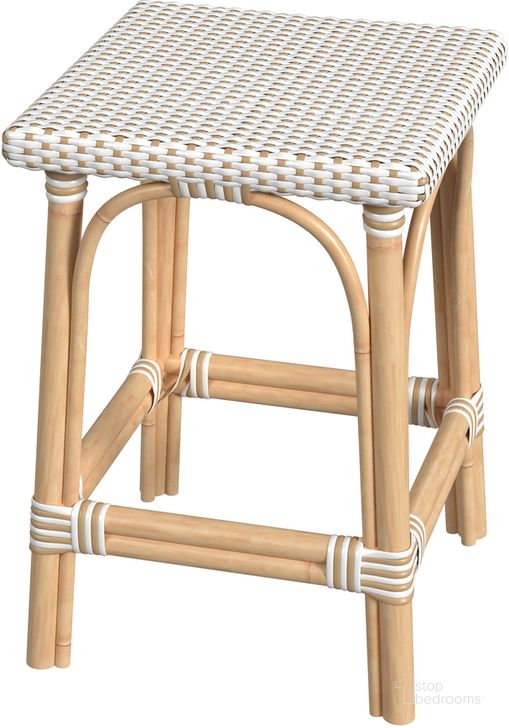 The appearance of Riviera Rattan Square 24 Inch H Counter Stool In Tan designed by Butler Specialty Company in the coastal interior design. This tan piece of furniture  was selected by 1StopBedrooms from Riviera Collection to add a touch of cosiness and style into your home. Sku: 5757415. Material: Rattan. Product Type: Barstool. Image1