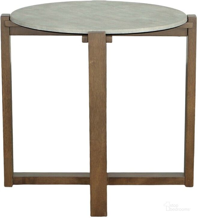 The appearance of Rizzy Round End Table In Chestnut designed by Progressive Furniture in the transitional interior design. This chestnut piece of furniture  was selected by 1StopBedrooms from Rizzy Collection to add a touch of cosiness and style into your home. Sku: T258-04. Product Type: End Table. Material: Rubberwood. Image1